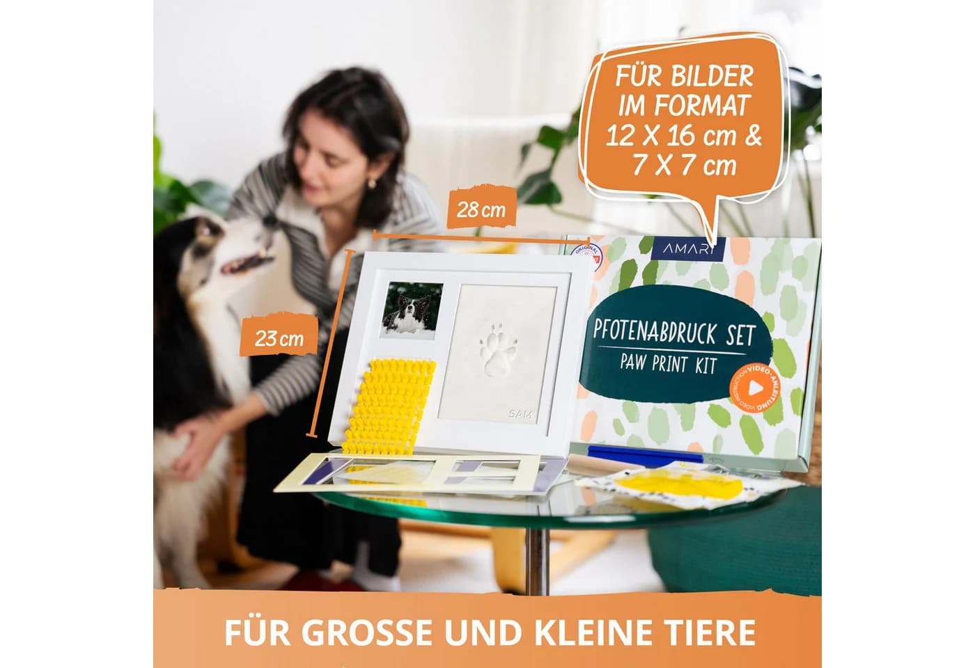 Amari Bilderrahmen-Set Pfotenabdruck Set Hund Katze - Bild 4