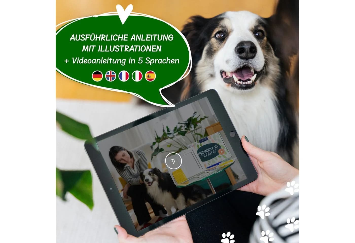 Amari Bilderrahmen-Set Pfotenabdruck Set Hund Katze - Bild 5