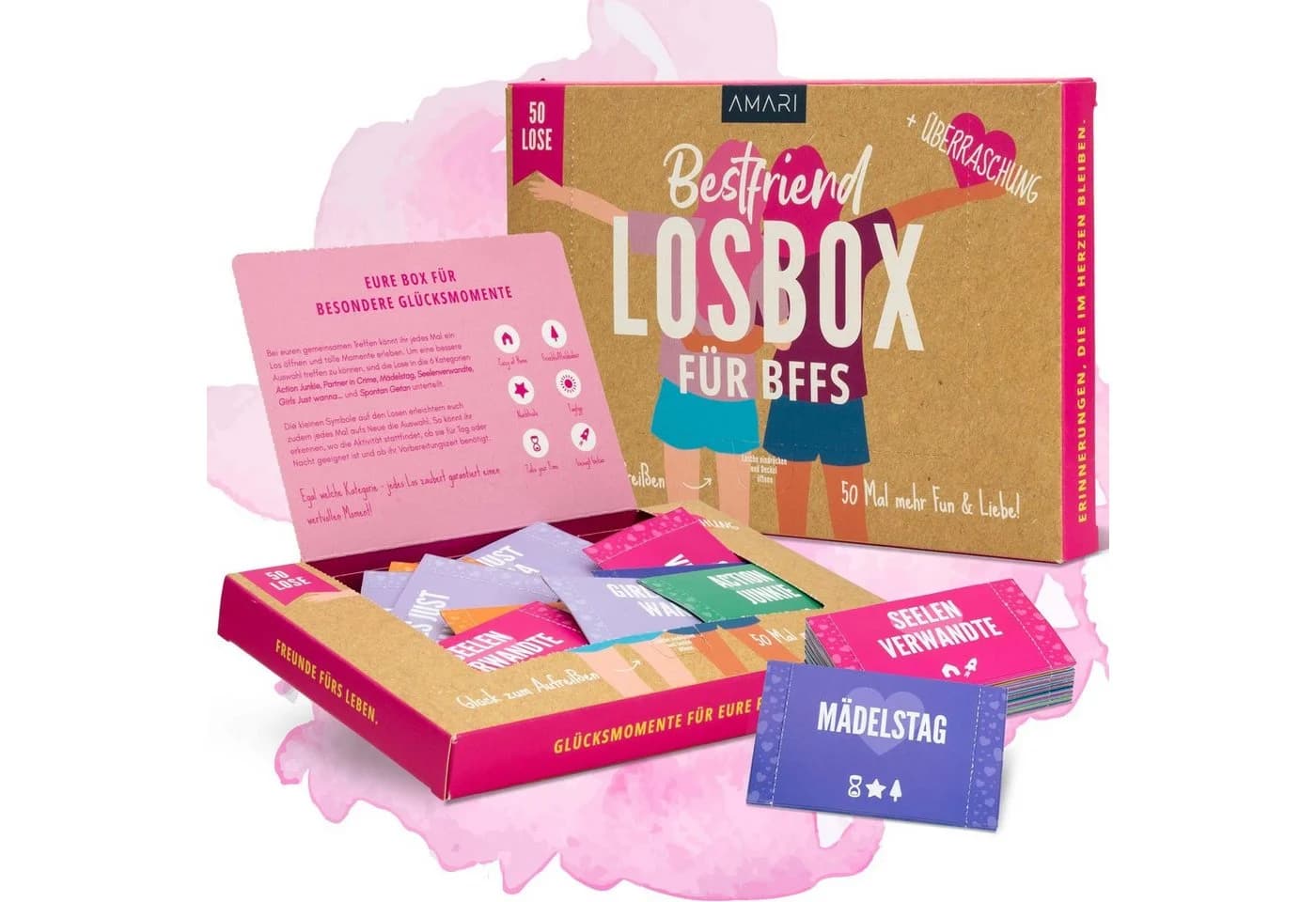Amari Geschenkbox Losbox für Beste Freundin - 50 Losen mit Ideen - Bild 2