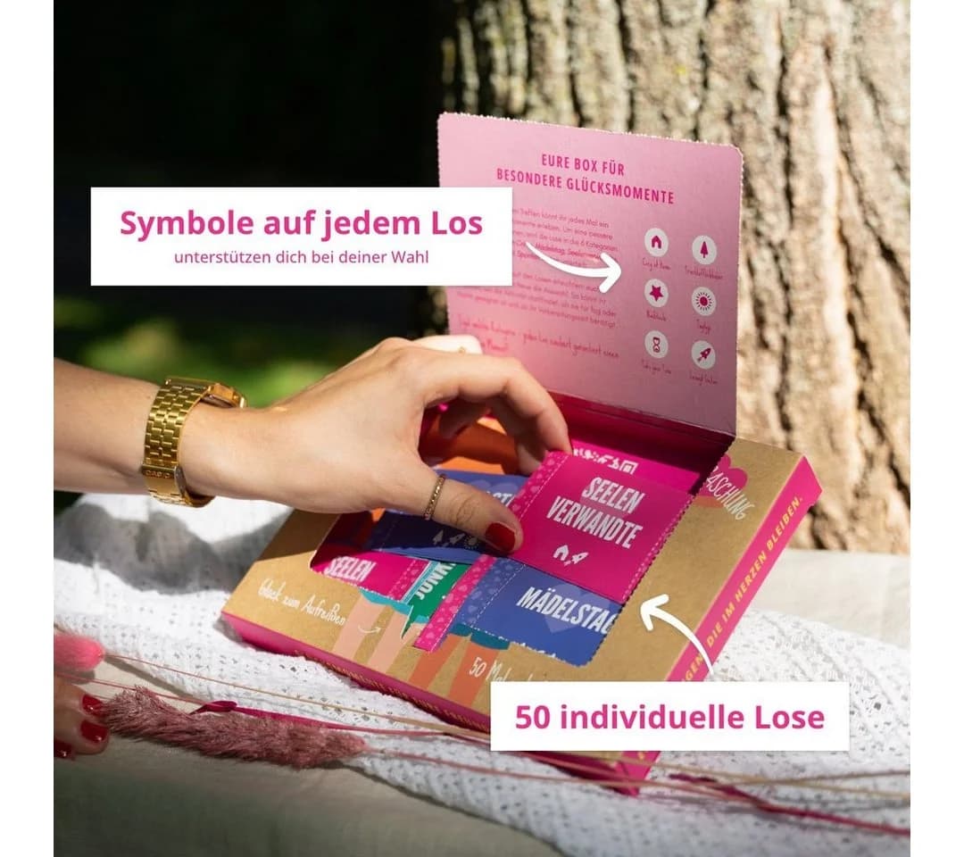Amari Geschenkbox Losbox für Beste Freundin - 50 Losen mit Ideen - Bild 3