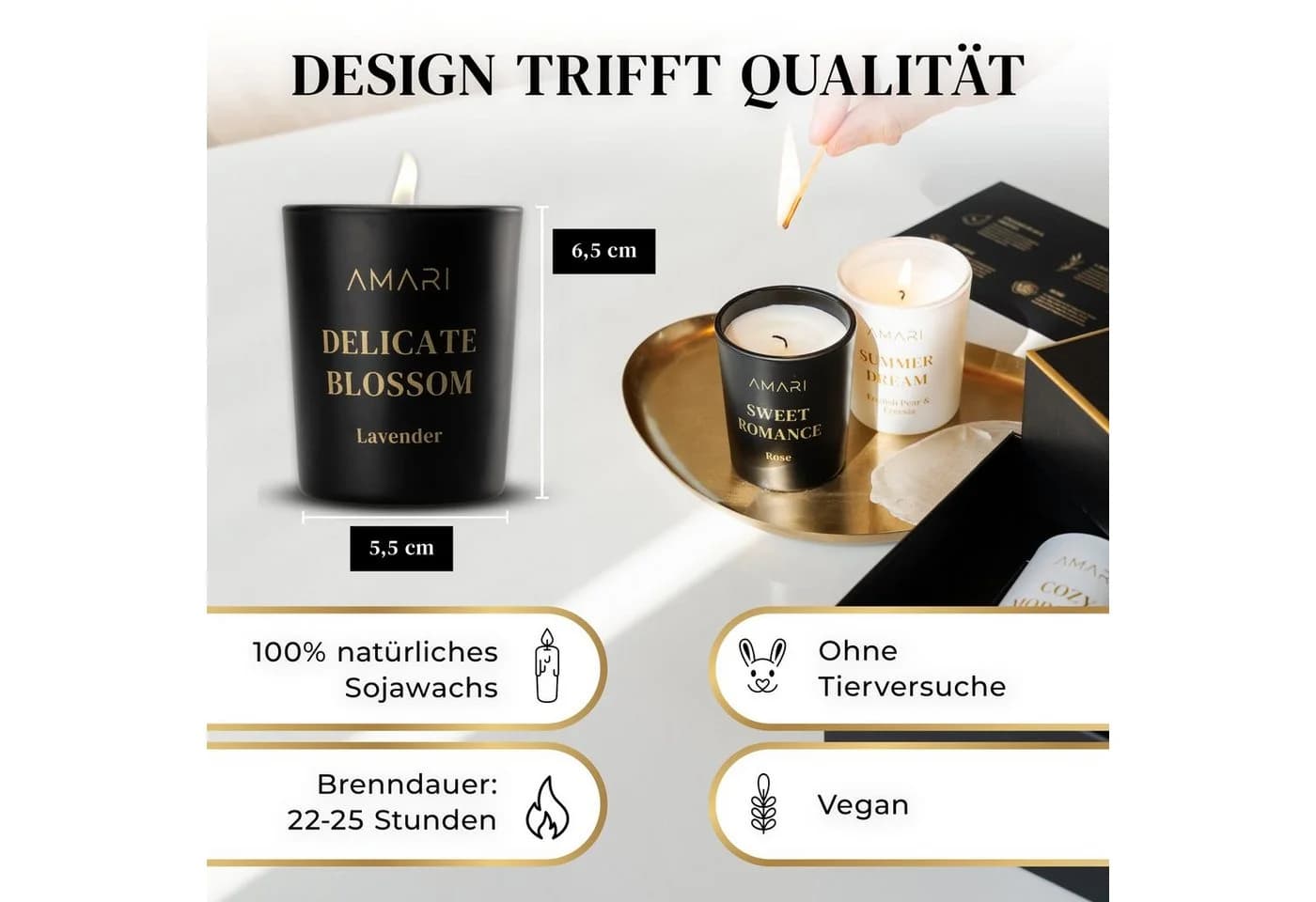 Amari Duftkerzen Geschenkset 4-tlg. Natürliches Sojawachs - Bild 4