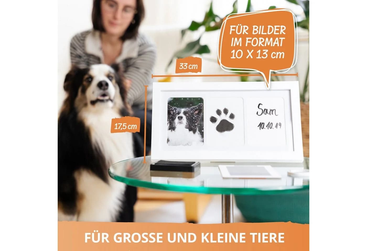 Amari Pfotenschutz AMARI® Pfotenabdruck Set inkl. 2 Stempelkissen und 4 Druckkarten - Bild 4