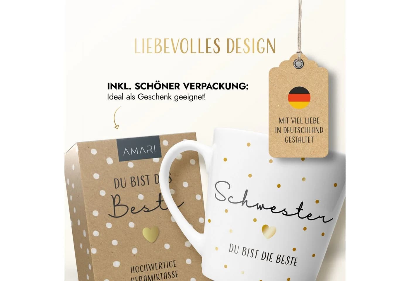 AMARI Schwester Tasse Keramik Geschenk - Bild 4