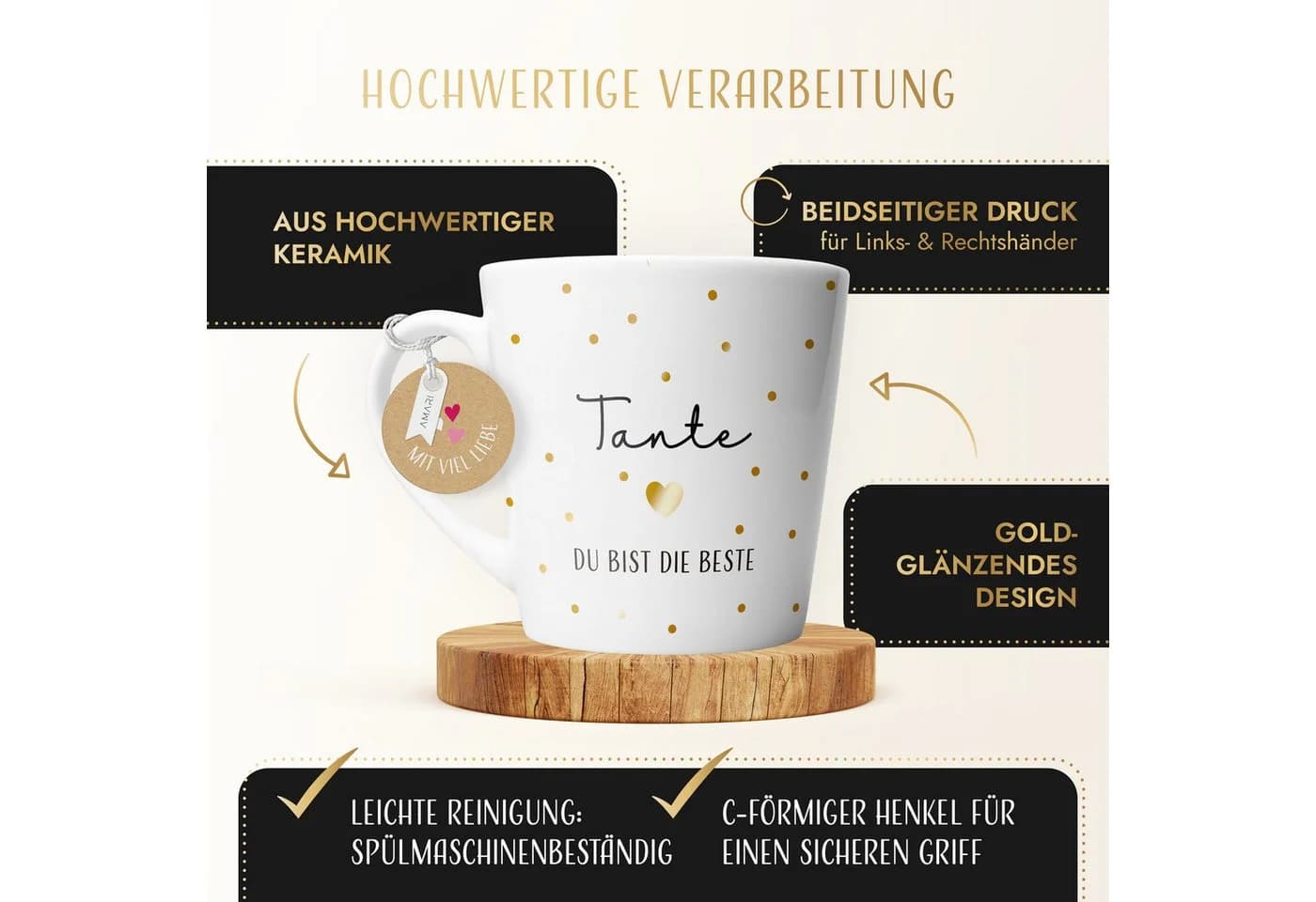 AMARI Tasse Tante Geschenk Keramik 330ml - Bild 3