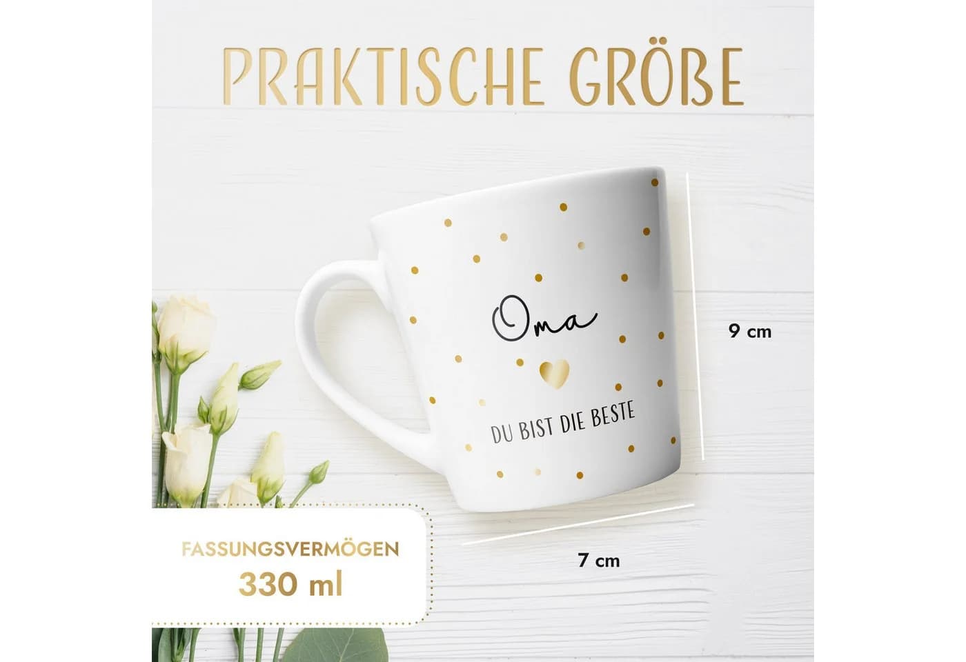 AMARI Tasse für Oma Keramik 330ml Dankeschön Geschenk - Bild 5
