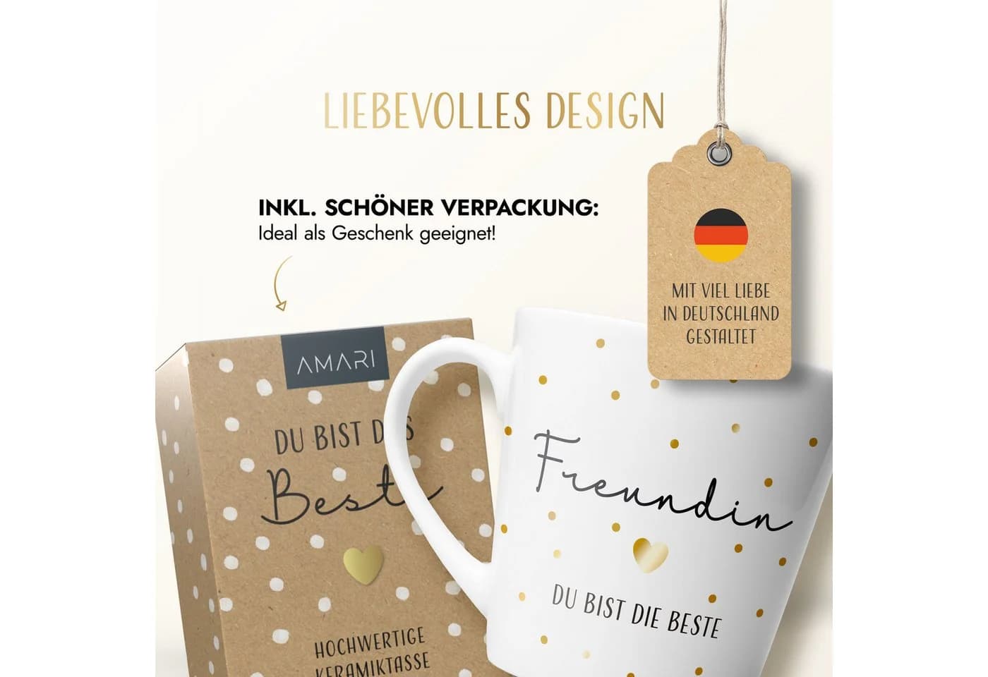 AMARI Freundin Tasse Keramik Geschenk 330ml - Bild 4