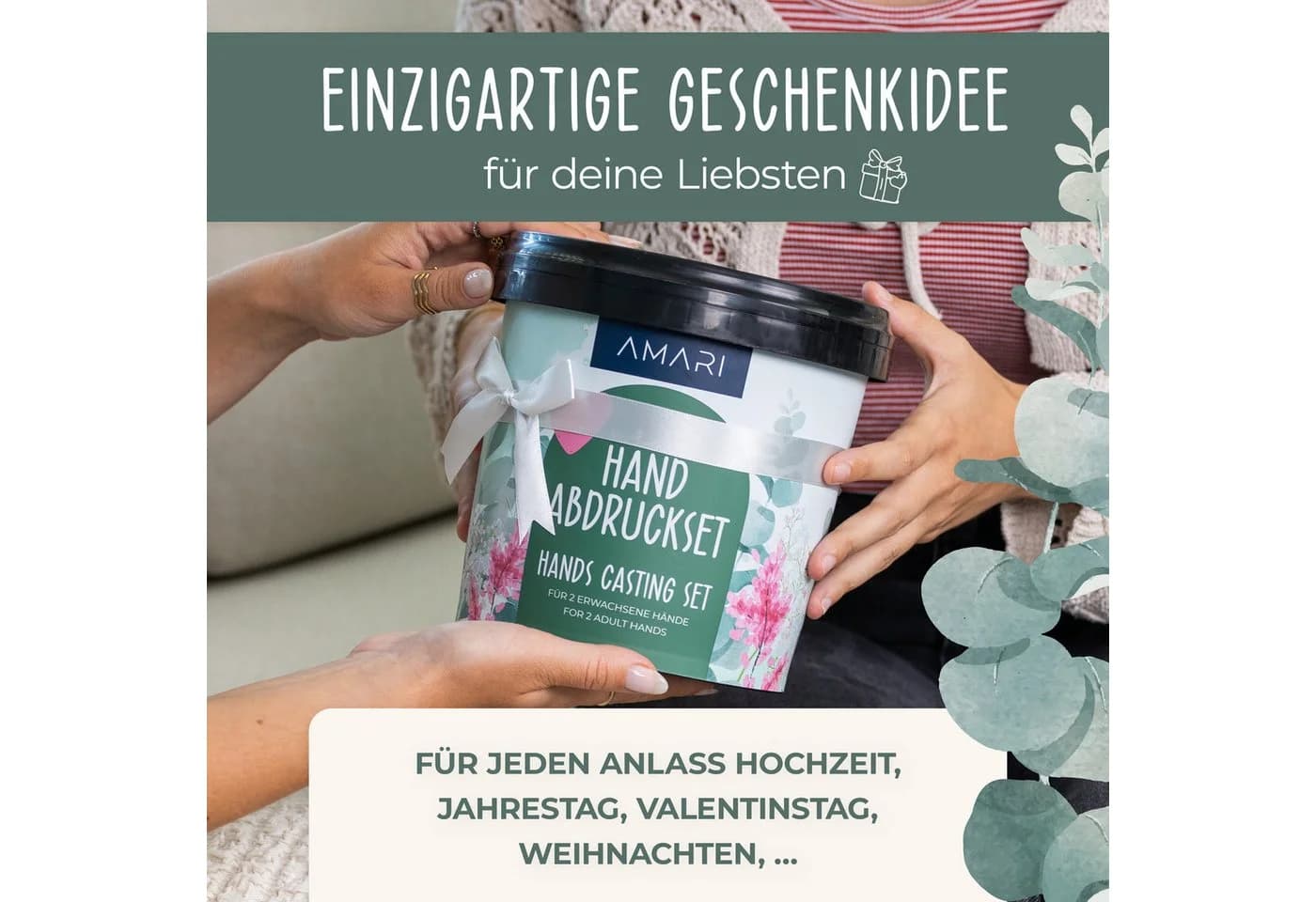 Amari Handabdruck-Set AMARI® Gipsabdruck Set Hände - Handabdruck Set für Paare - Bild 3