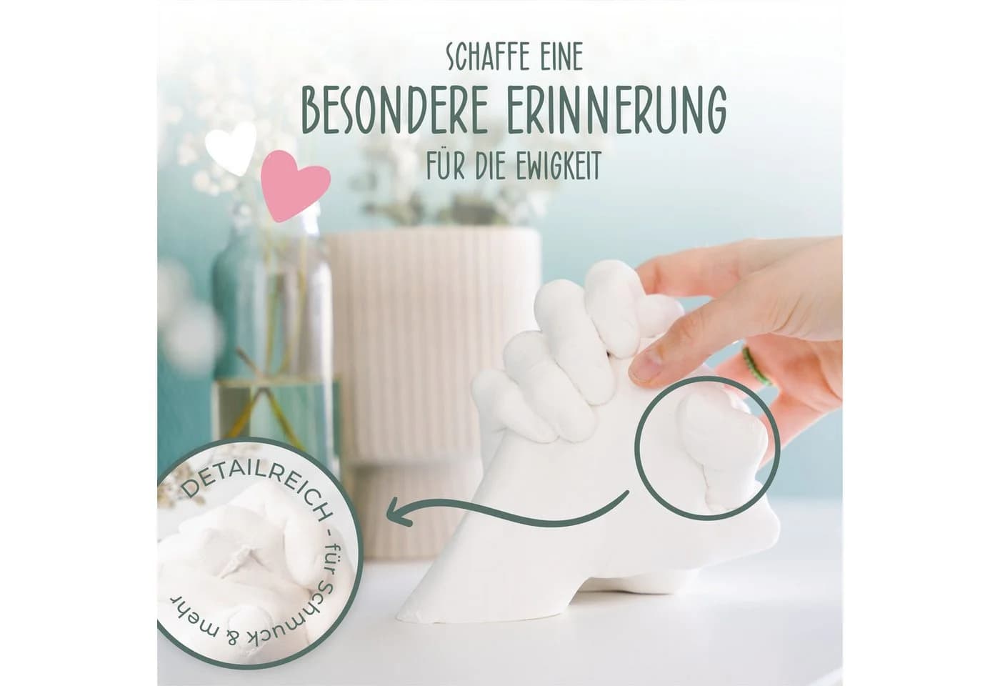 Amari Handabdruck-Set AMARI® Gipsabdruck Set Hände - Handabdruck Set für Paare - Bild 5