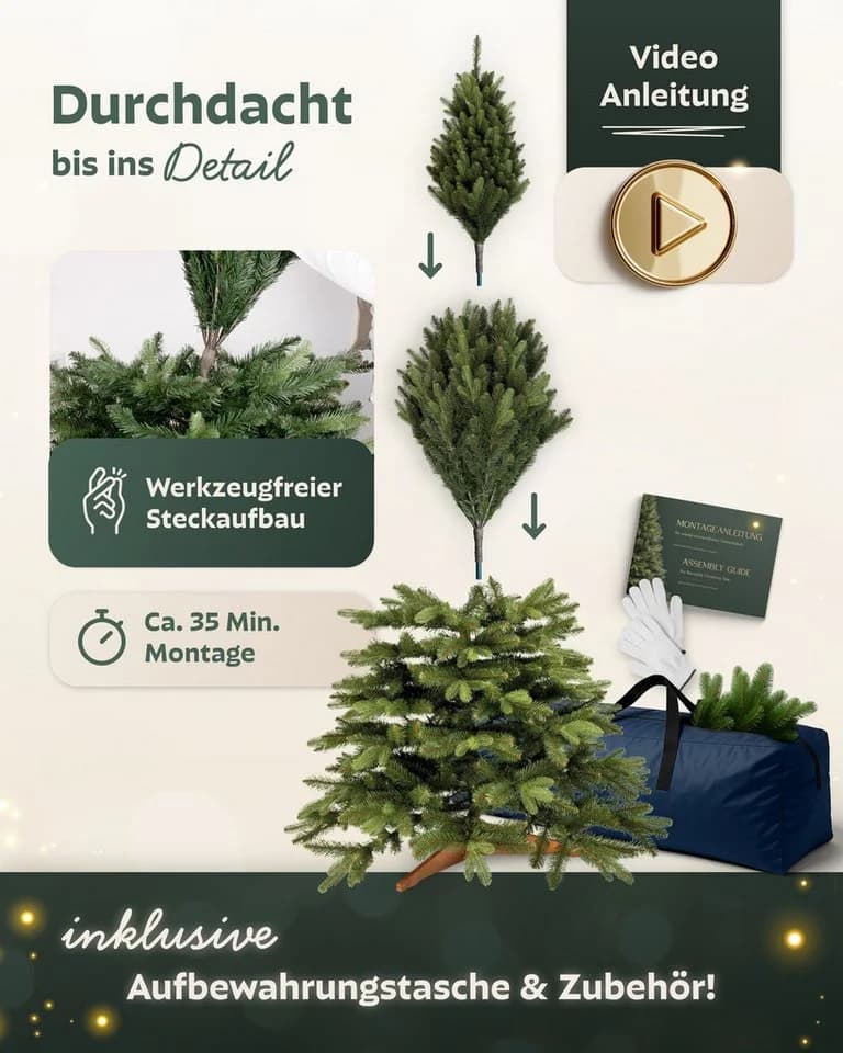 HAVN Künstlicher Weihnachtsbaum Nordlys PVC-Äste PE-Spritzguss-Spitzen - Bild 3