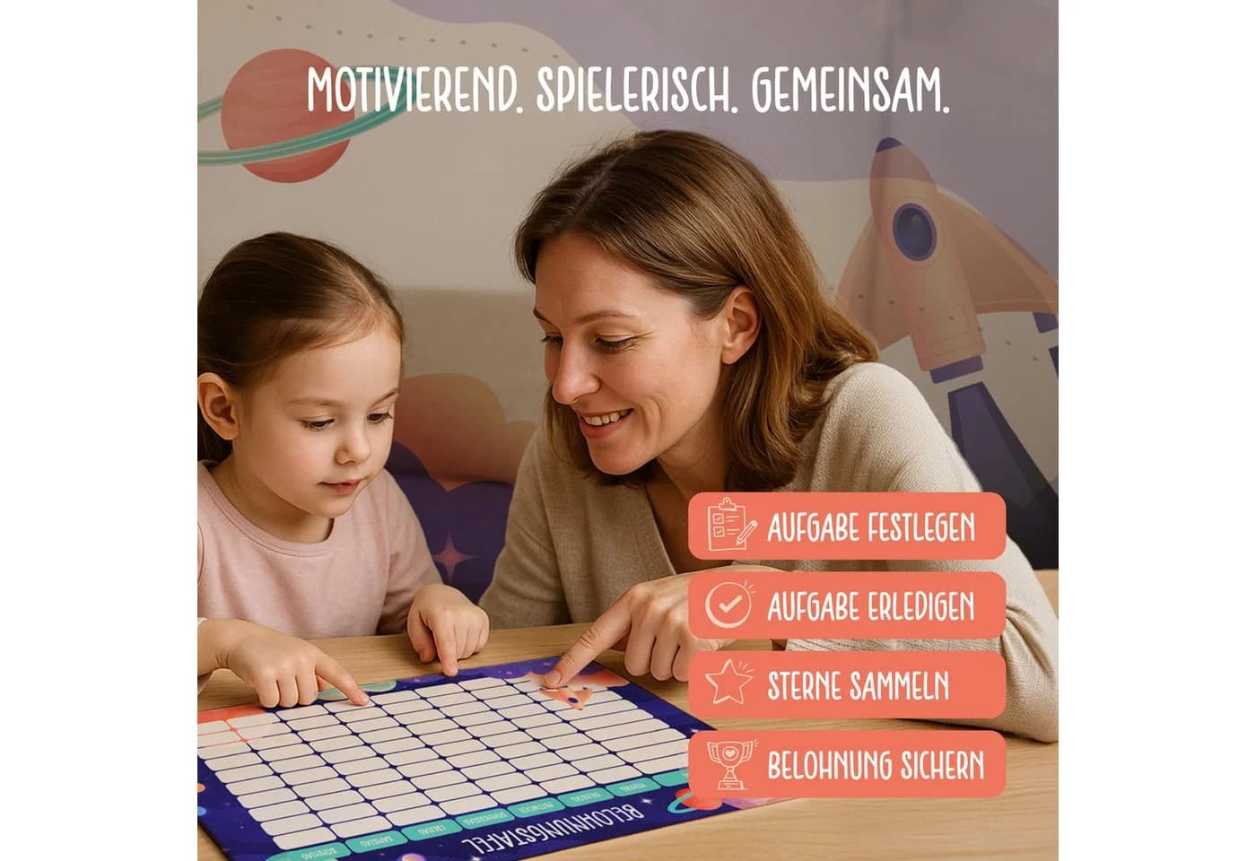 Lilletå Belohnungstafel für Kinder 95 Aufgaben & 350 Magnete - Bild 4