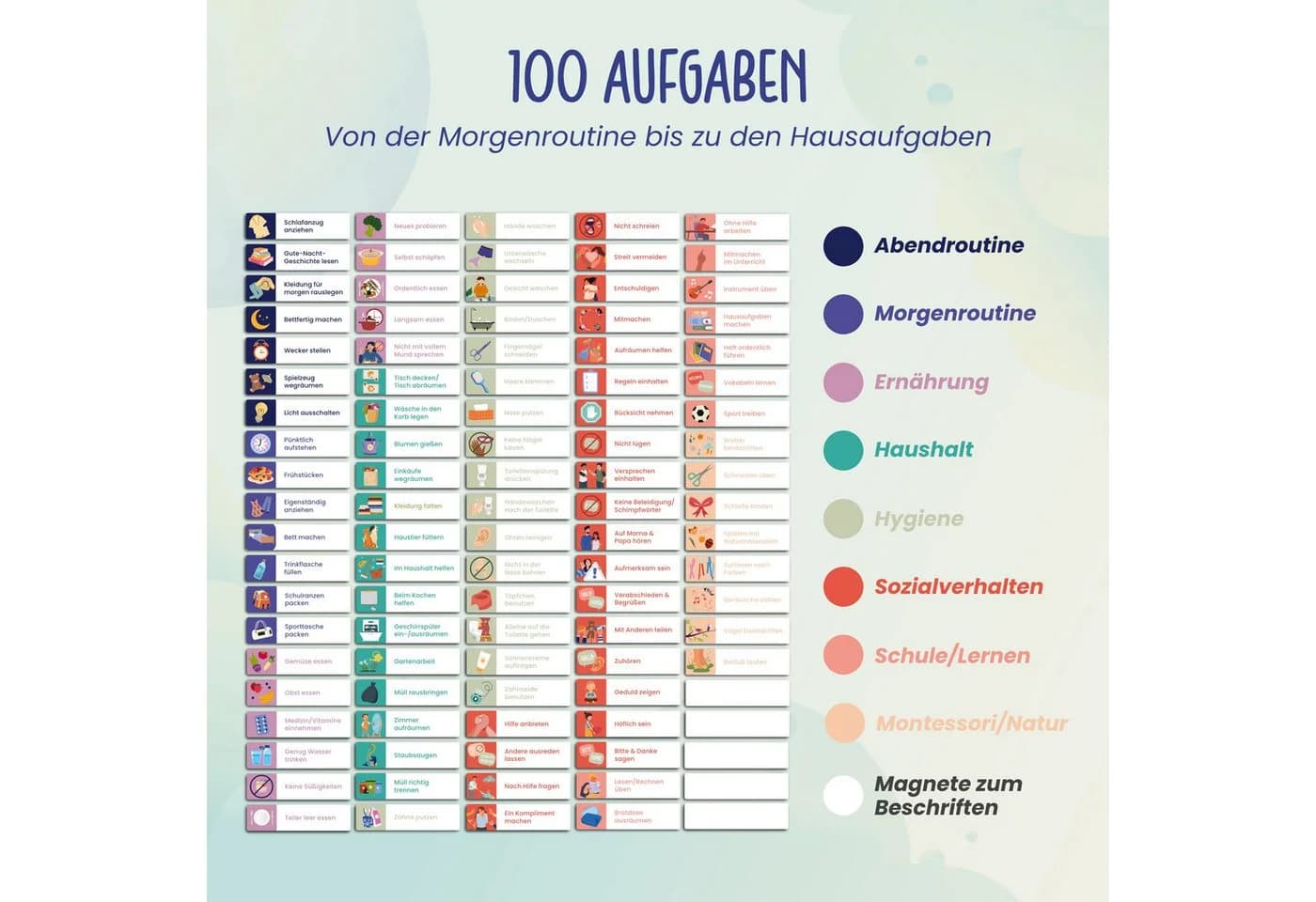 Lilletå Belohnungstafel für Kinder 95 Aufgaben & 350 Magnete - Bild 5