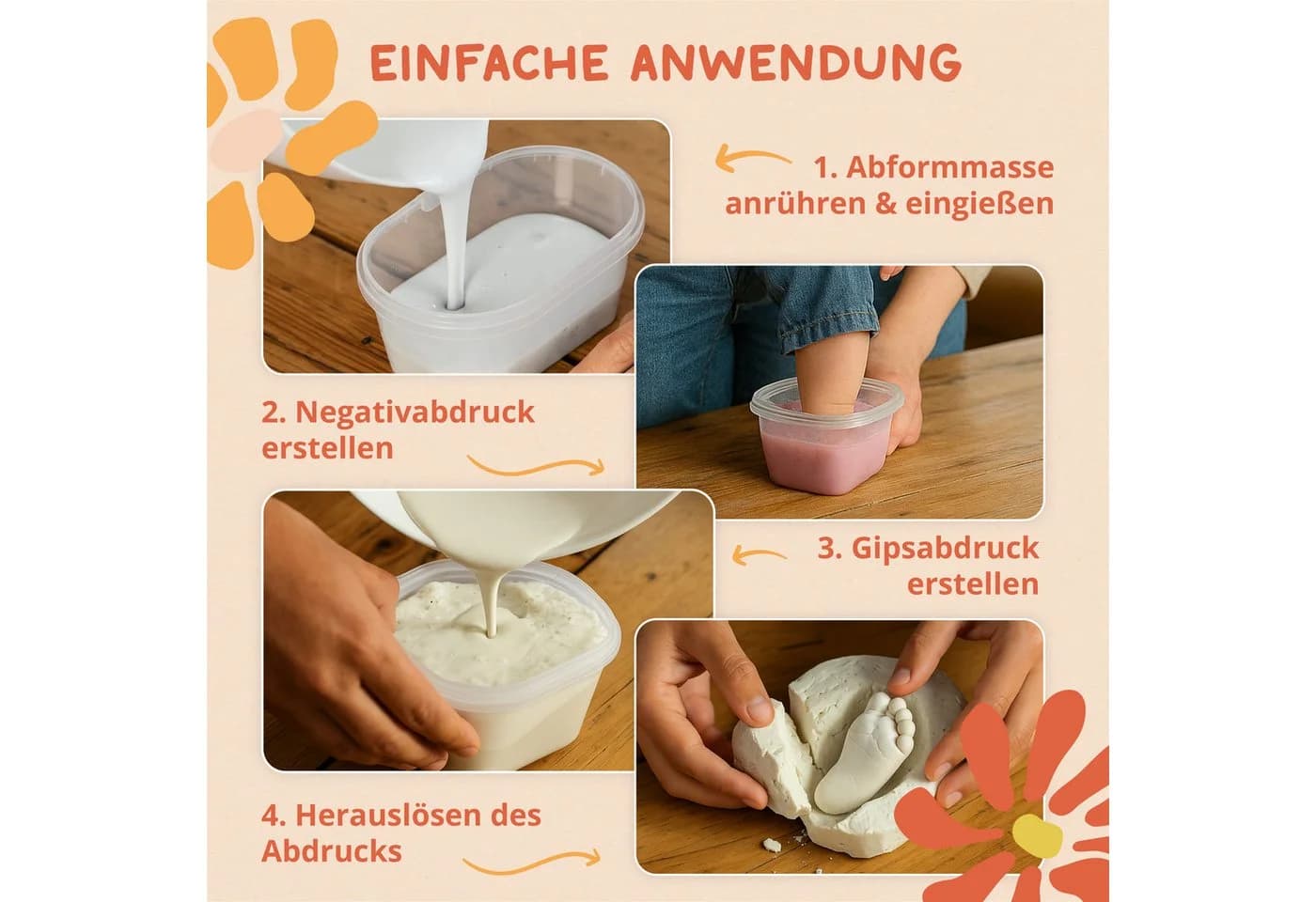 Amari Handabdruck-Set AMARI ® Baby Gipsabdruck Set Eimer - Bild 4
