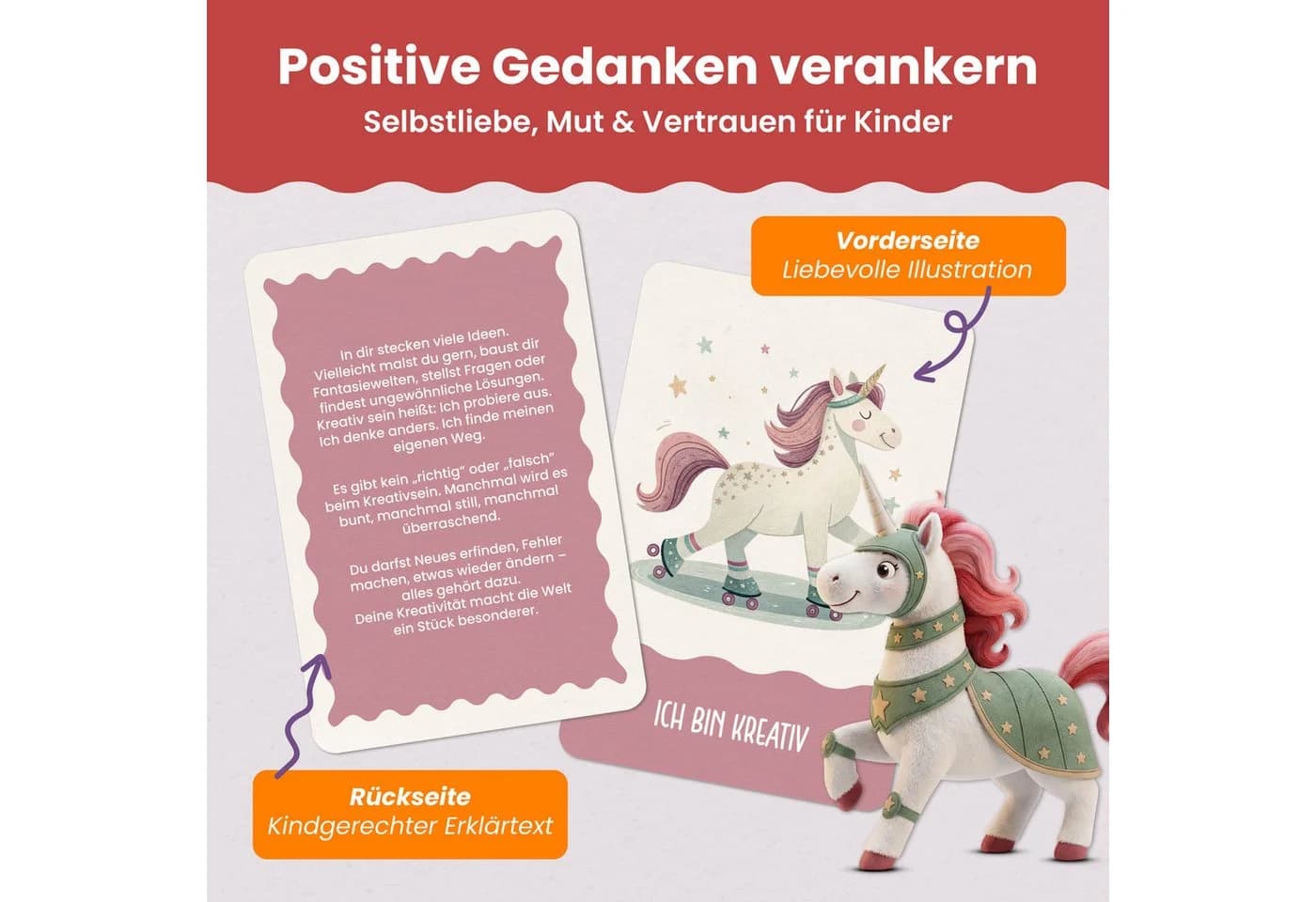 Lilletå Spiel 50 Affirmationskarten für Kinder - Positive Mutmachkarten - Bild 3