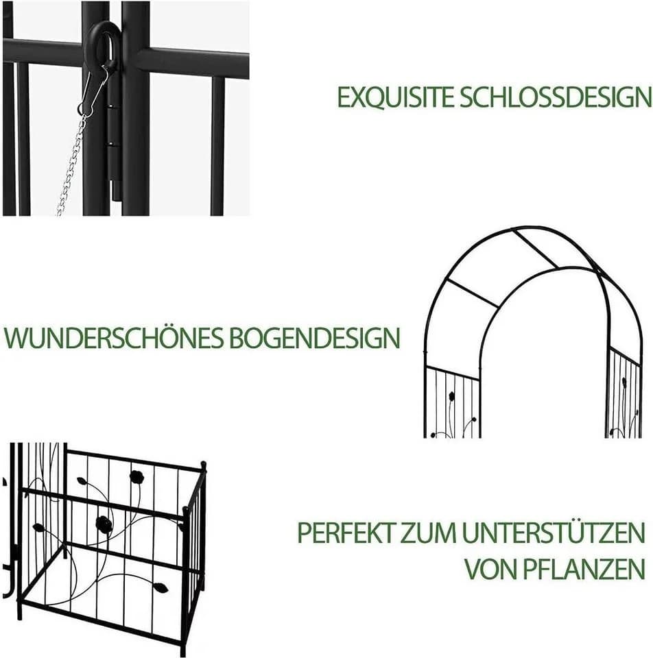 Rosenbogen, Rankhilfe, Pergola aus Metall in Schwarz - Bild 3