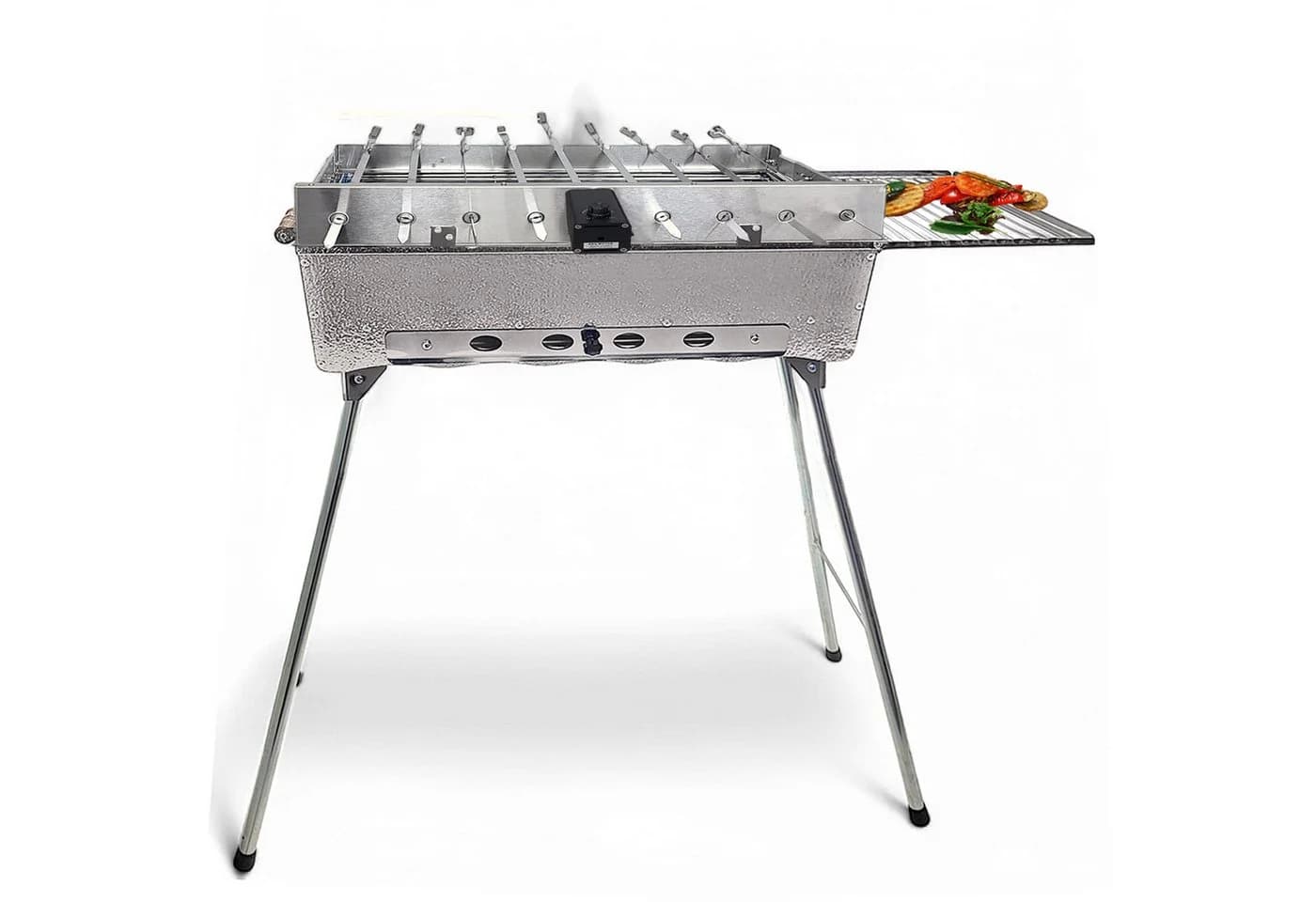 Grillpeter Mangal Astana Deluxe Edelstahl mit 9er Spießdreher 230V Motor - Bild 2