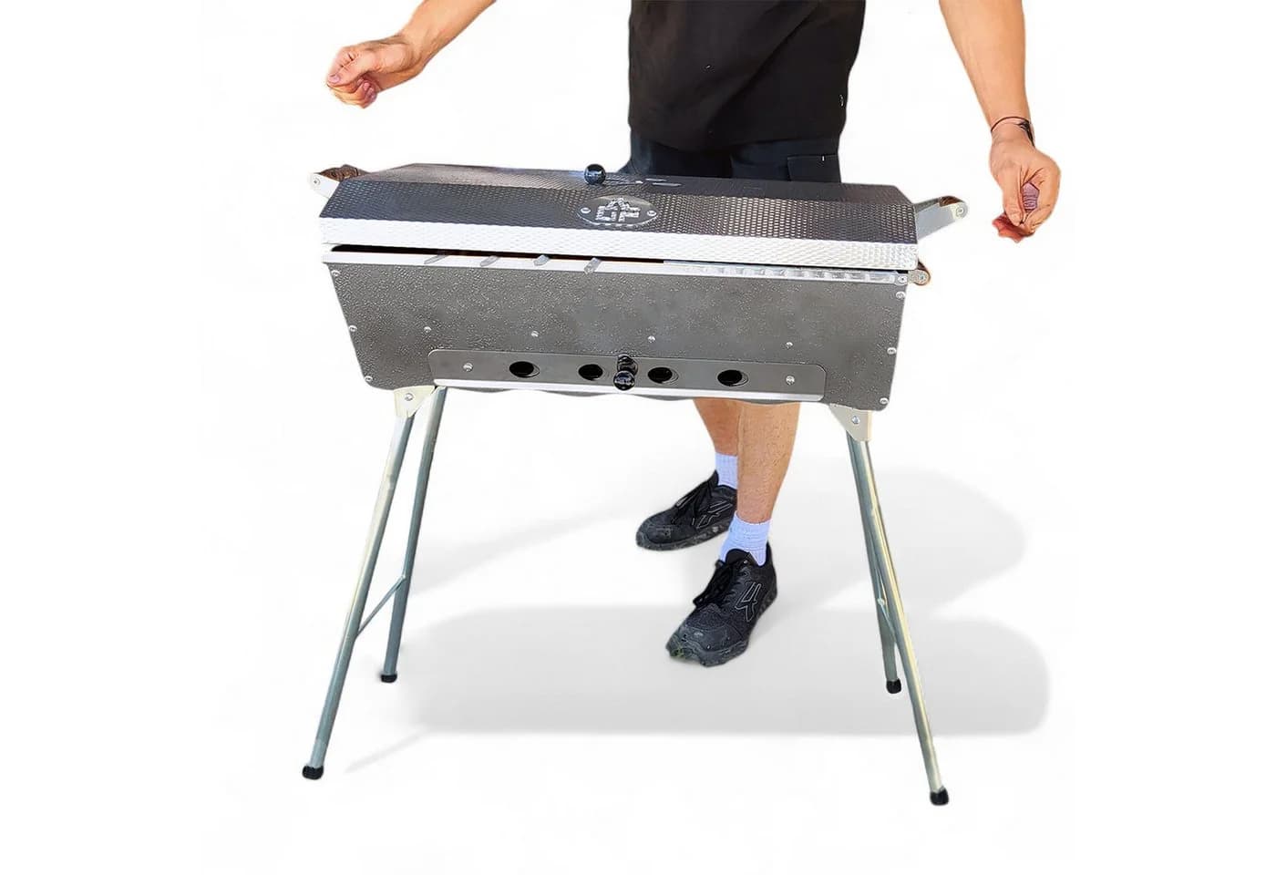 Grillpeter Mangal Astana Deluxe Edelstahl mit 9er Spießdreher 230V Motor - Bild 3