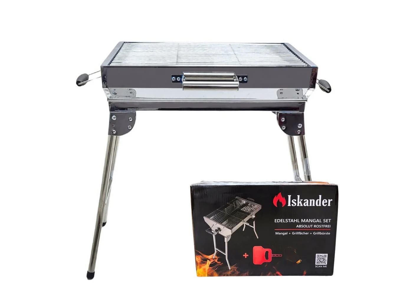 Grillpeter Mangal Iskander Holzkohlegrill Edelstahl Klappbar