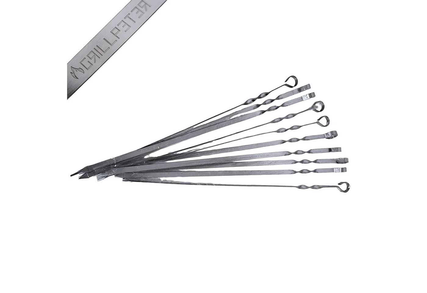 Grillpeter Schaschlikspieße Edelstahl 20 Stück 50cm Silber - Bild 3