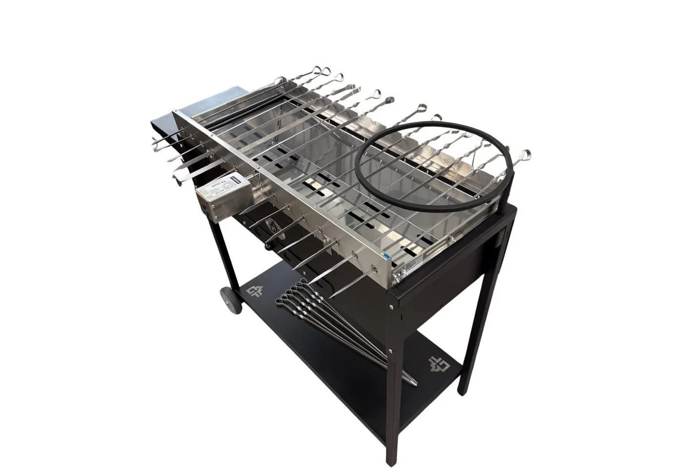 Grillpeter Mangal Batyr 80 Holzkohlegrill mit Drehspieß & Edelstahlmotor