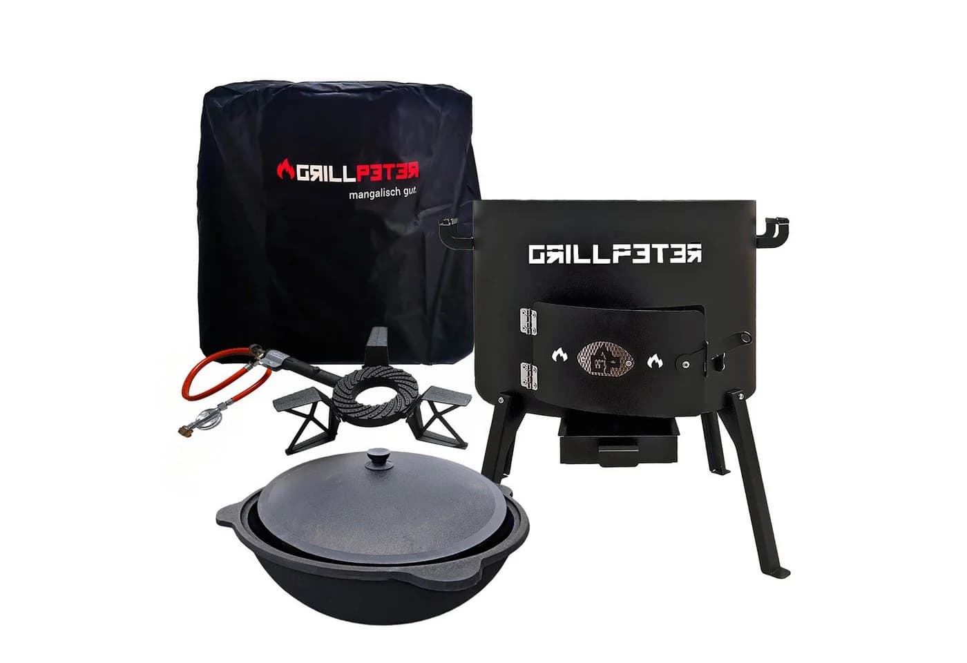 Grillpeter Utschak Nurlan Holzkohlegrill mit 16L Kazan und Gaskocher