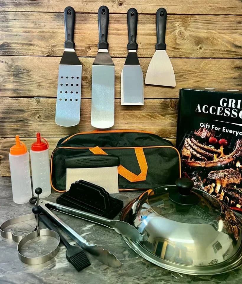 Grillpeter Grillbesteck-Set 14 tlg. Edelstahl mit Tasche - Bild 2