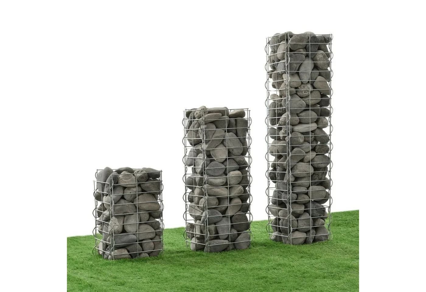 Defactoshop Gabionen-Steinsäule Feuerverzinkt Dekorative Gartensäule - Bild 5