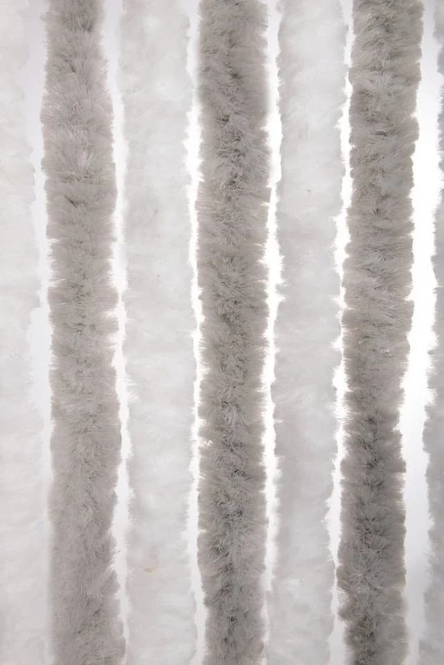 Defactoshop Insektenschutz-Vorhang PVC Transparent Grau/Weiss