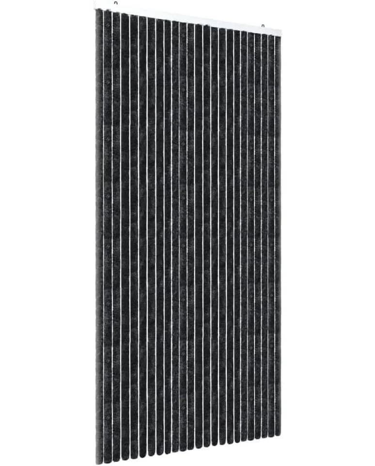 Defactoshop Insektenschutz-Vorhang Flauschvorhang Türvorhang 100x200cm Chenille Fliegenschutz Schwarz