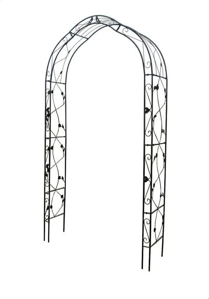 Defactoshop Rosenbogen Gartenbogen Rankhilfe Spalier Schwarz