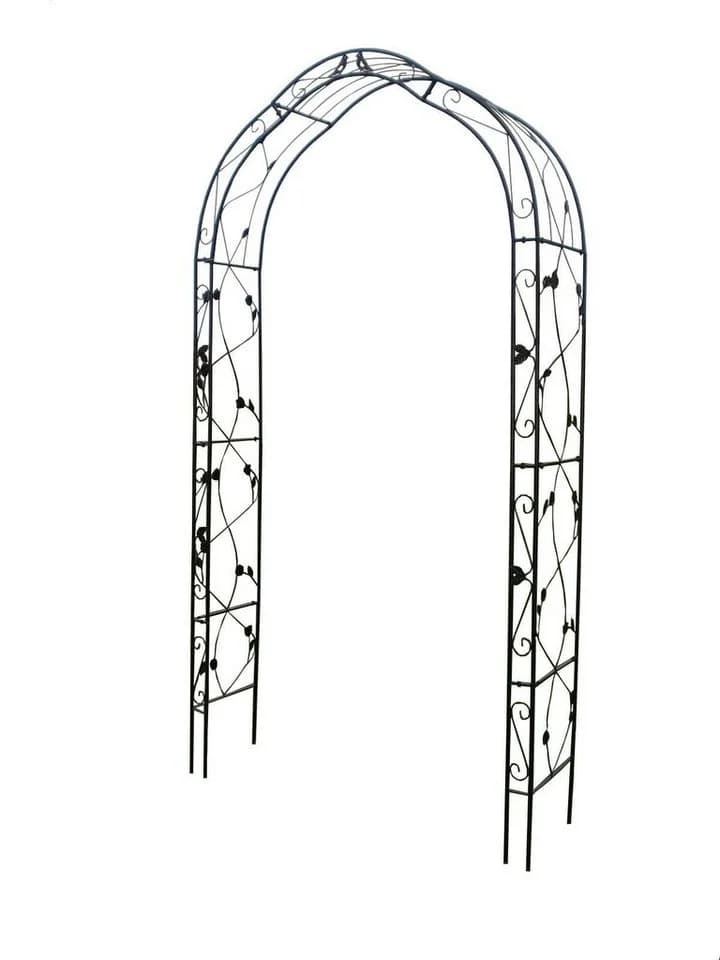 Defactoshop Rosenbogen Gartenbogen Rankhilfe Spalier Schwarz - Bild 2