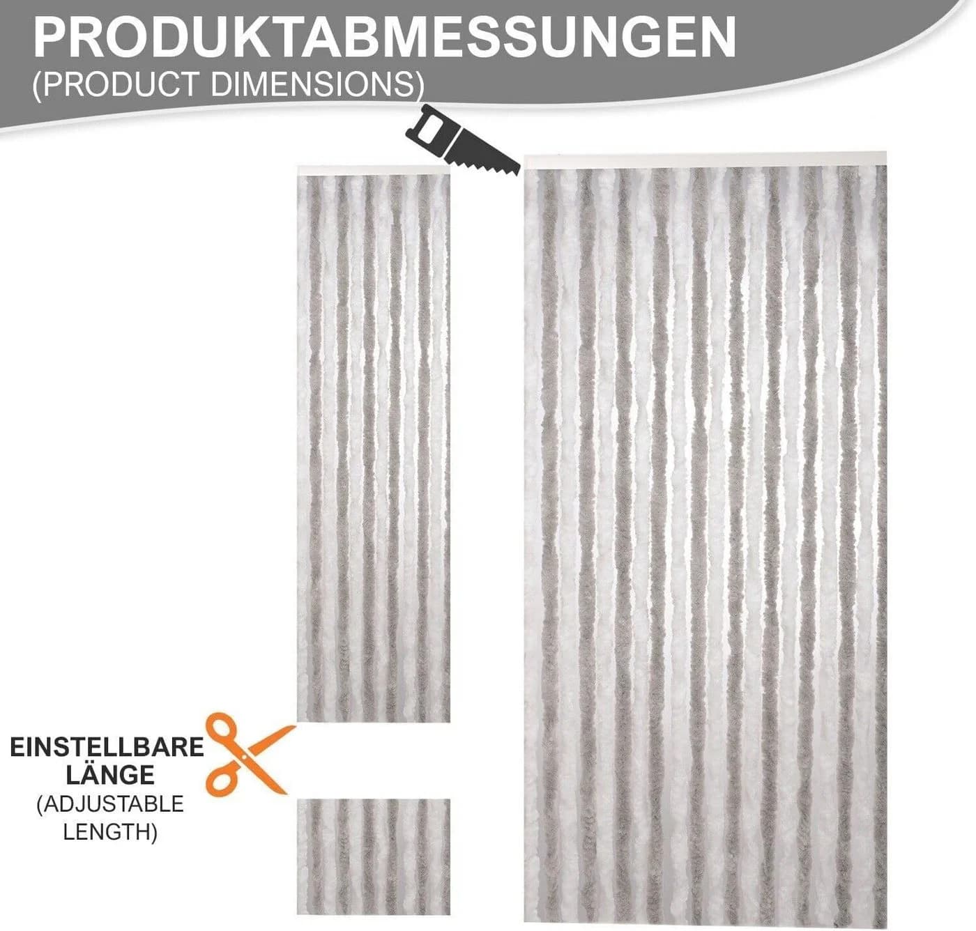 Defactoshop Insektenschutz-Vorhang Grau-Weiß Polypropylen - Bild 3