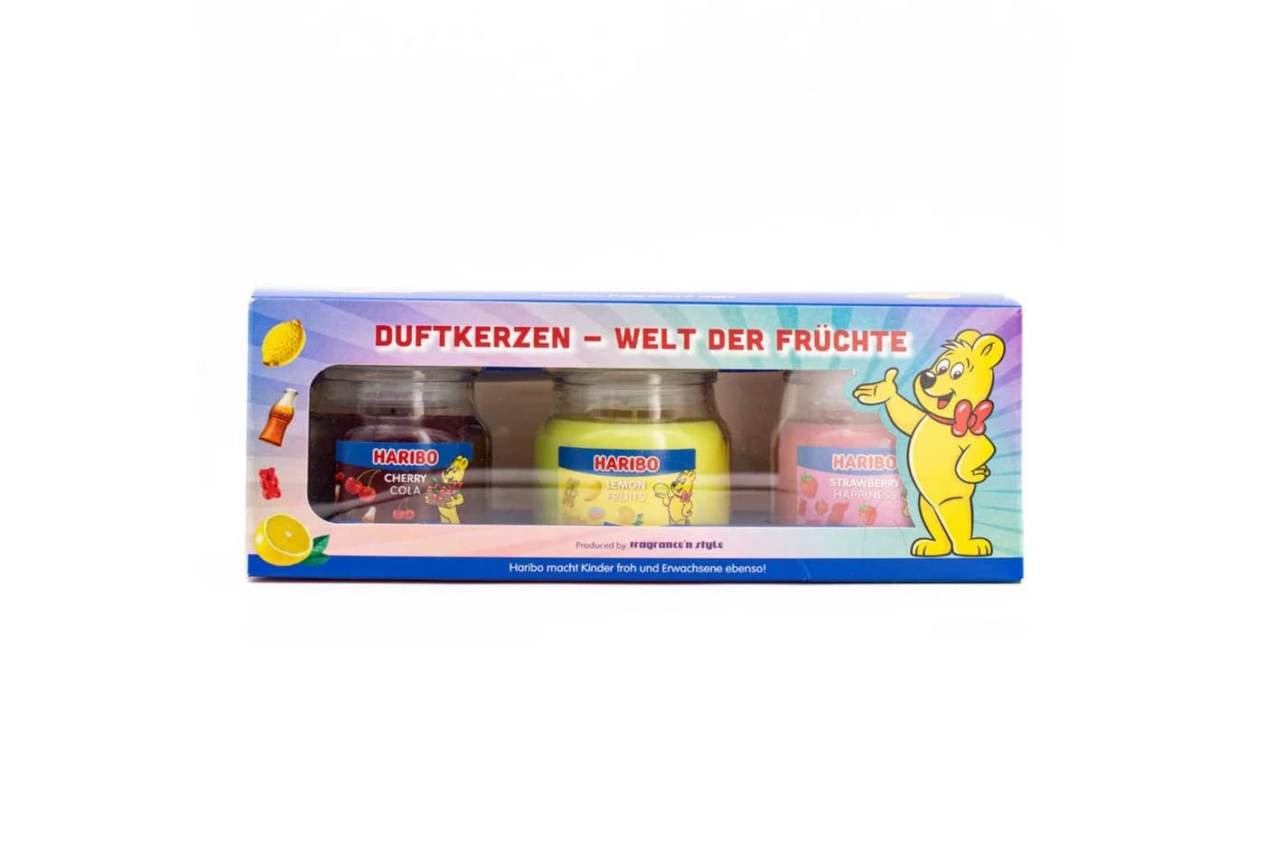 HARIBO Duftkerzen Geschenkset Frucht Power 3er Set