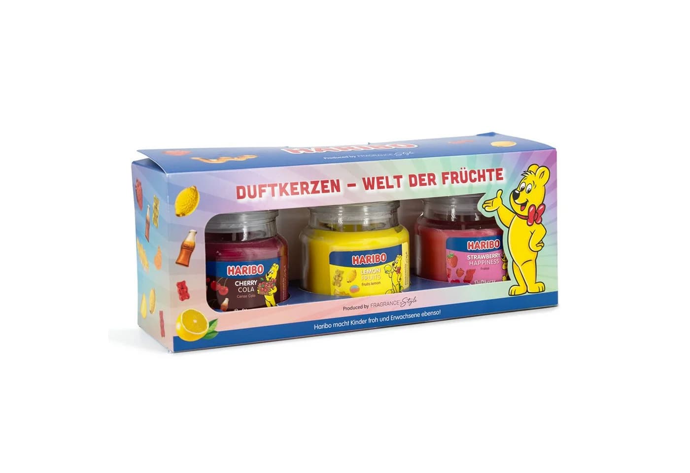 HARIBO Duftkerzen Geschenkset Frucht Power 3er Set - Bild 2
