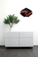 Kreative Feder Wanduhr aus Beton Abstrakt Rot Bild 4