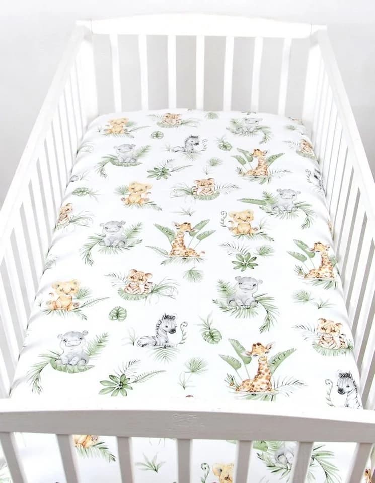 BabyLux Spannbettlaken 60x120 cm Baumwolle Africa_Tiere Motiv - Bild 2