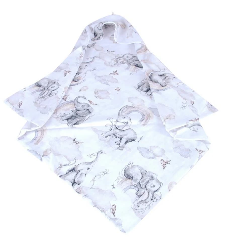 BabyLux Badetuch Musselin mit Kapuze 80x80cm Beige - Bild 3