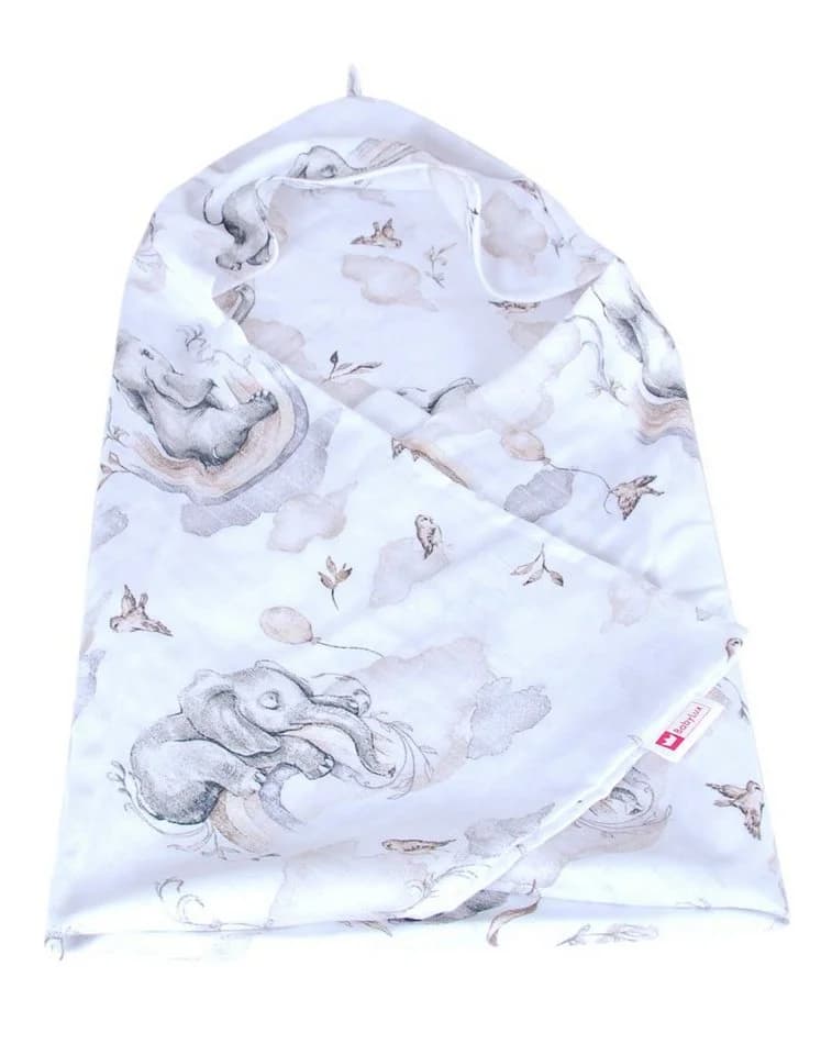 BabyLux Badetuch Musselin mit Kapuze 80x80cm Beige - Bild 4