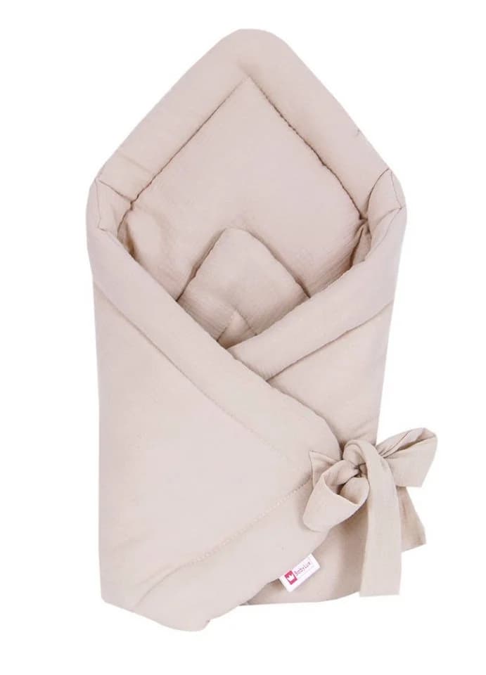 BABYLUX Einschlagdecke Musselin Babyhörnchen Sand 75x75 cm - Bild 2
