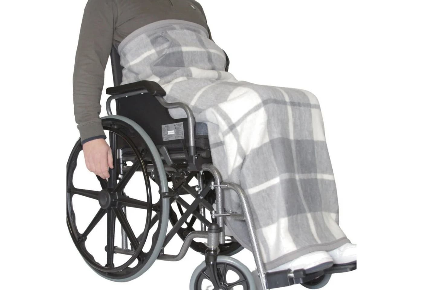 Seniori Rollstuhldecke Grau - Beindecke mit Taschen und Gürtel - Bild 3