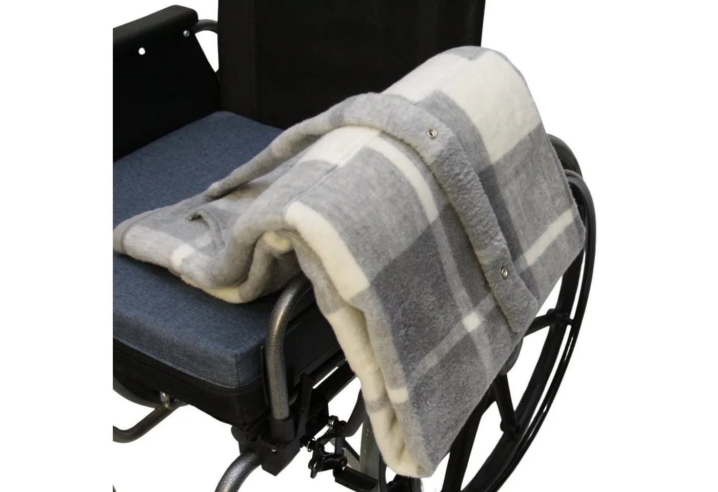 Seniori Rollstuhldecke Grau - Beindecke mit Taschen und Gürtel - Bild 4