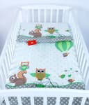 BabyLux Babybettwäsche 2-tlg. 90x120cm Grün Eule Motiv Bild 2