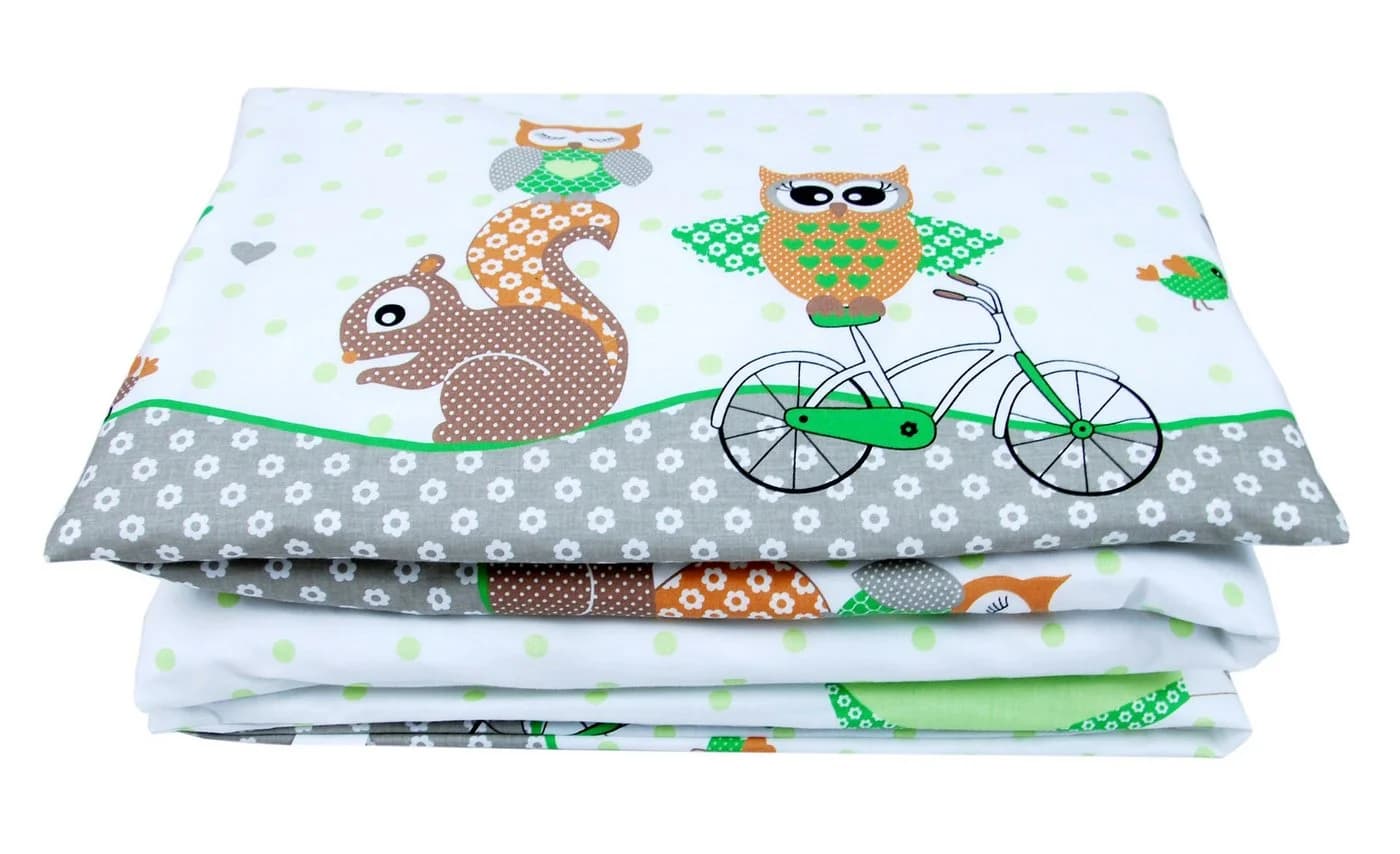 BabyLux Babybettwäsche 2-tlg. 90x120cm Grün Eule Motiv - Bild 3
