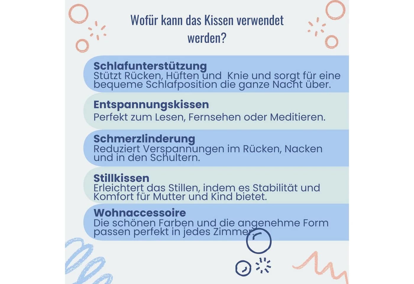 EMI & SAM Stillkissen Seitenschläfer Kissen Nackenkissen 40x145cm Ganzkörperkissen - Bild 5