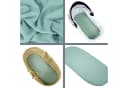 BabyLux Spannbettlaken Musselin Set 3er Pack Grün-Weiß Bild 1
