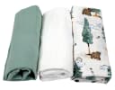 BabyLux Spannbettlaken Musselin Set 3er Pack Grün-Weiß Bild 2