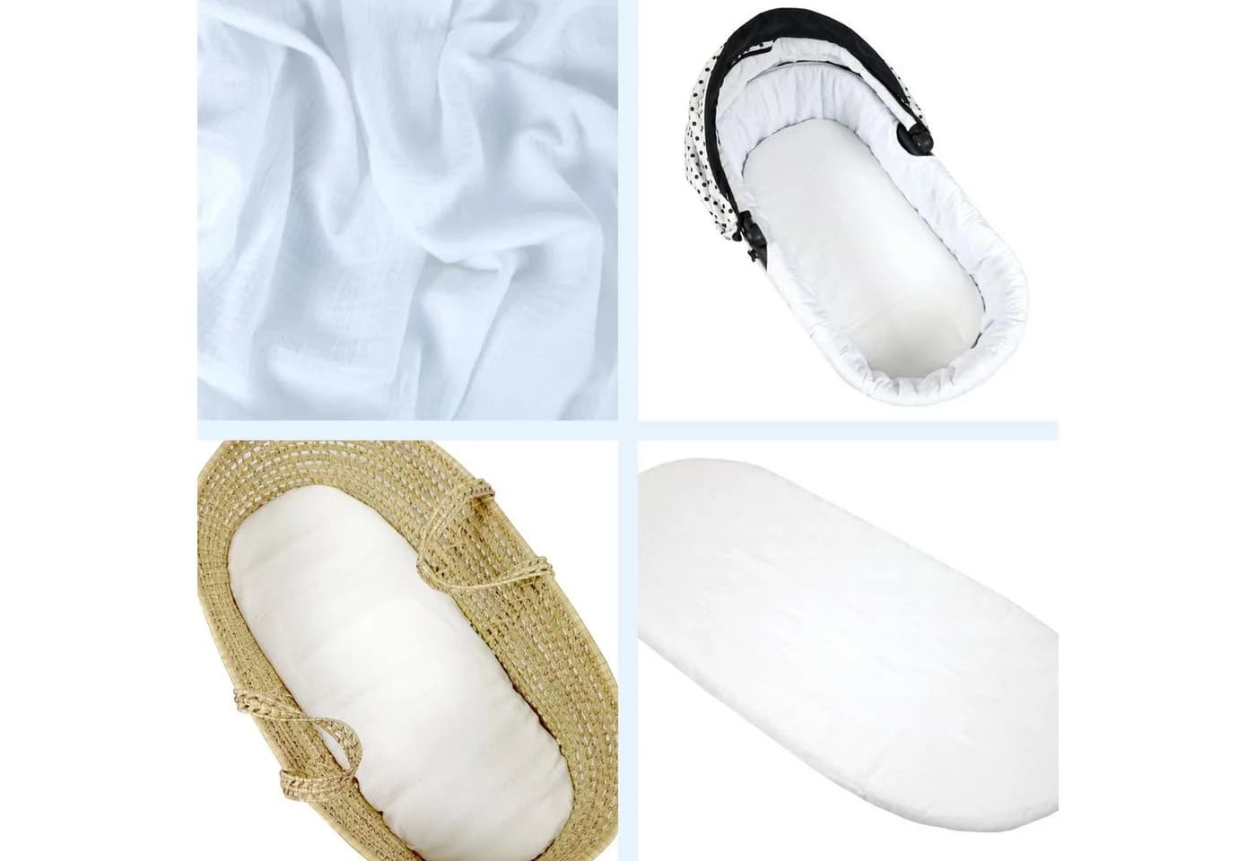BabyLux Spannbettlaken Musselin Set 3er Pack Grün-Weiß - Bild 3