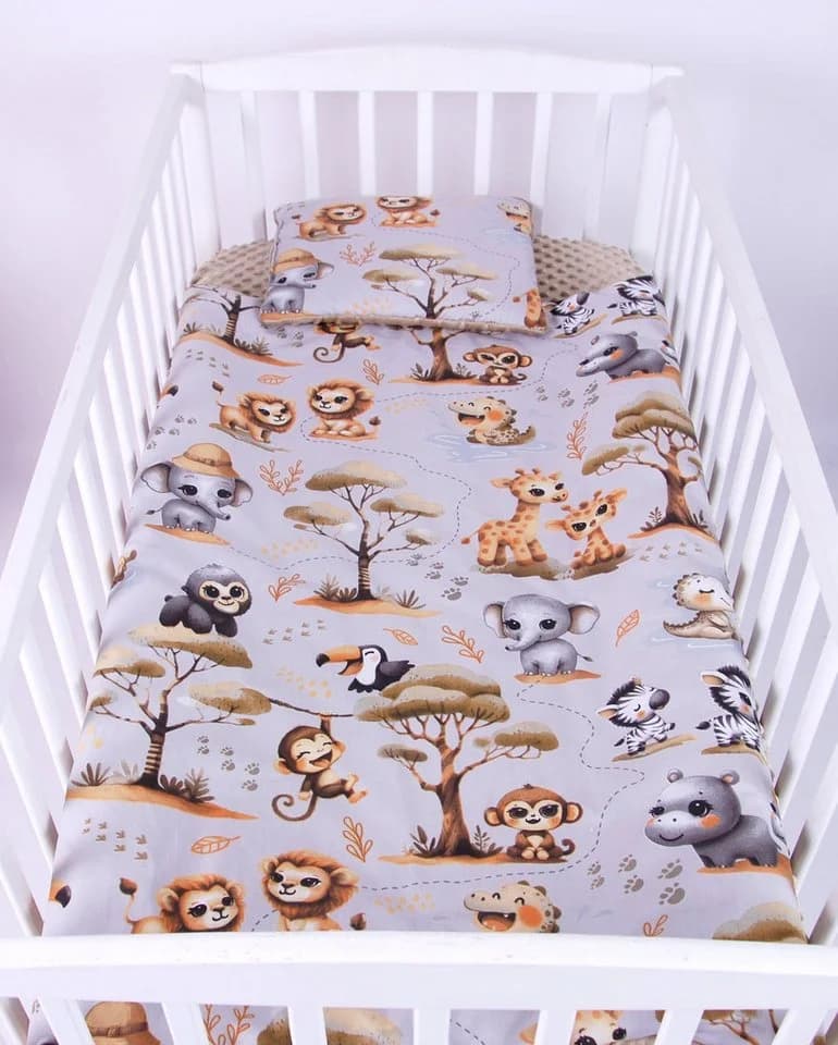BabyLux Babydecke Minky Kuscheldecke mit Kissen Beige