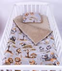 BabyLux Babydecke Minky Kuscheldecke mit Kissen Beige Bild 2