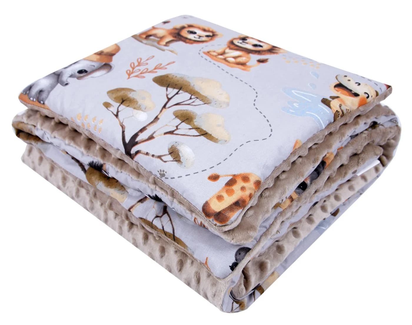 BabyLux Babydecke Minky Kuscheldecke mit Kissen Beige - Bild 3