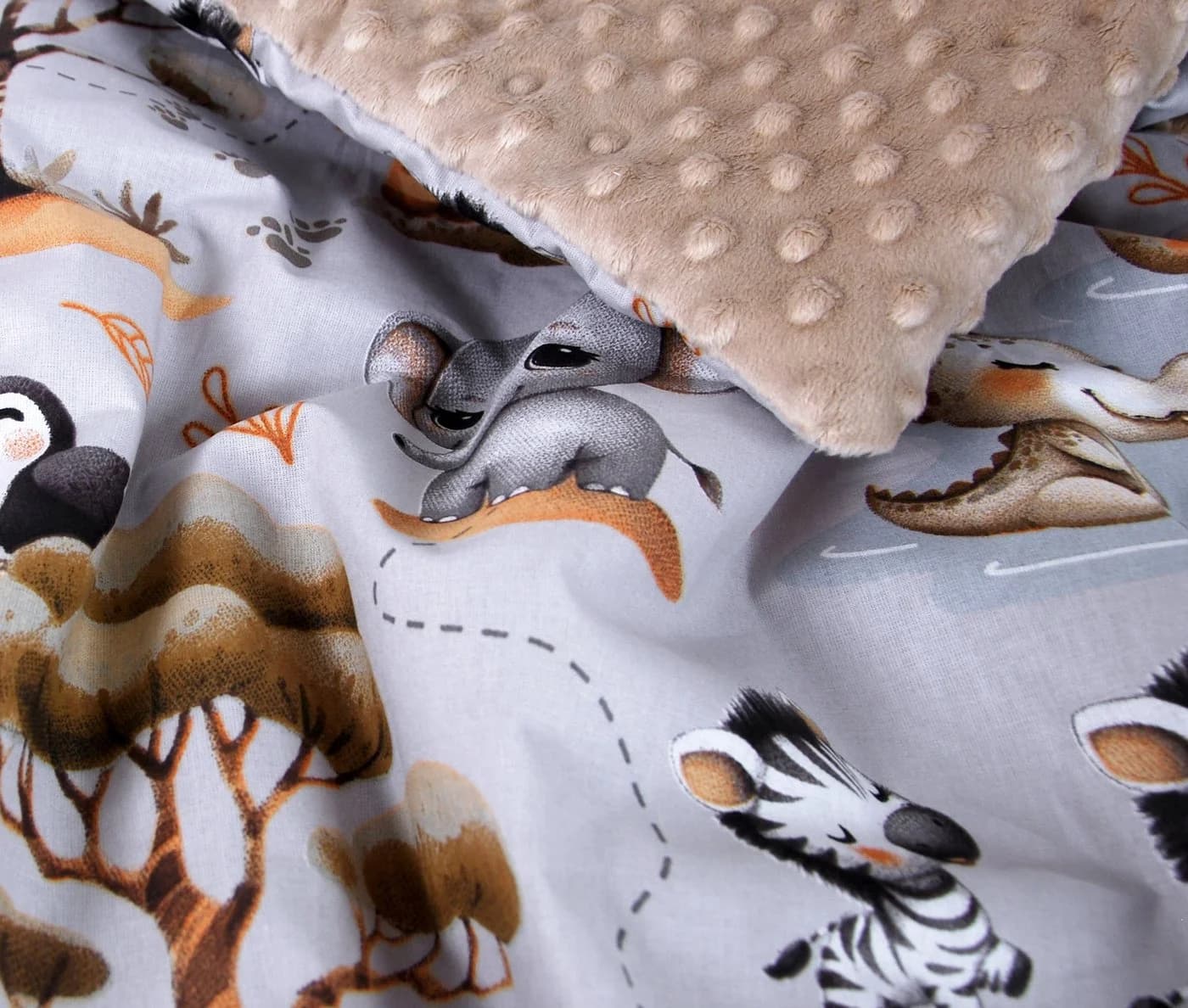 BabyLux Babydecke Minky Kuscheldecke mit Kissen Beige - Bild 4